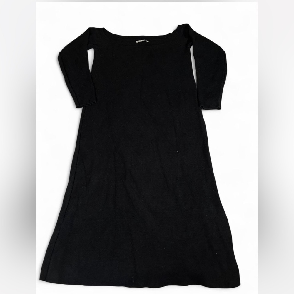 Abercrombie & Fitch Black Midi Off The Shoulder Sweater Dress Sz‎ L Thick Fabric